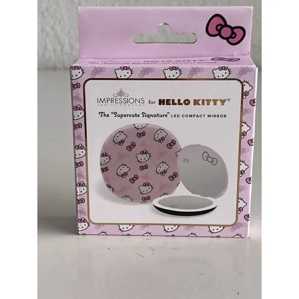 Impressions Hello Kitty  Supercute Signature Compact‎ 3X LED Compact Mirror NEW